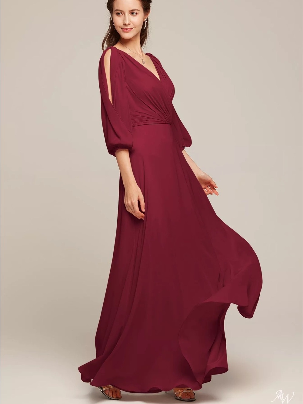 NWT AW Bridal Polly Bridesmaid Maxi Dress Jester Red Size 14